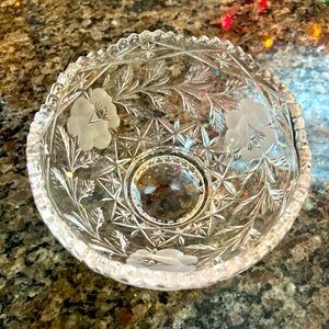 Vintage German Lausitzer Crystal Pedestal Bowl